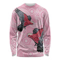 Pink Galah Aussie Aboriginal Long Sleeve Shirt Soaring High - Aussie Hoodie