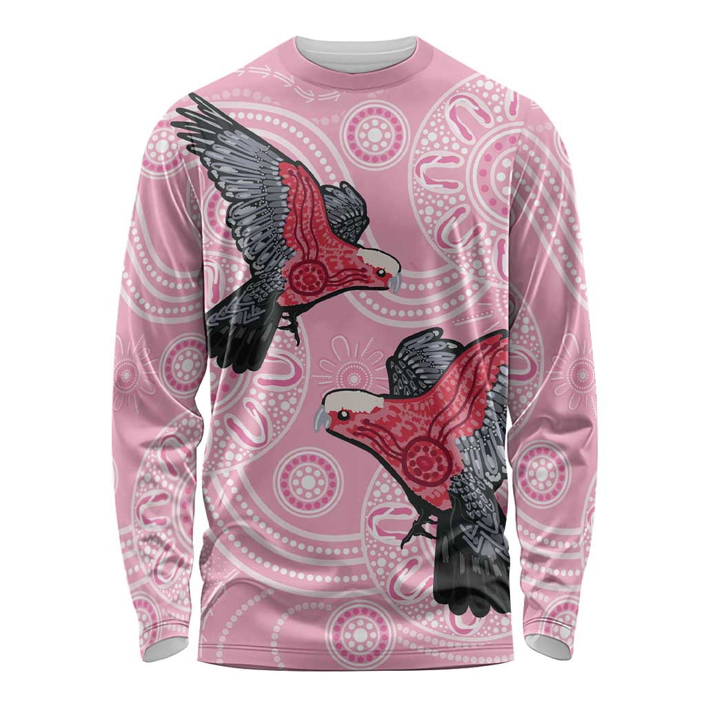 Pink Galah Aussie Aboriginal Long Sleeve Shirt Soaring High - Aussie Hoodie