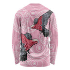 Pink Galah Aussie Aboriginal Long Sleeve Shirt Soaring High - Aussie Hoodie
