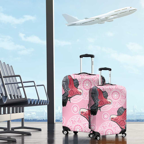 Pink Galah Aussie Aboriginal Luggage Cover Soaring High - Aussie Hoodie