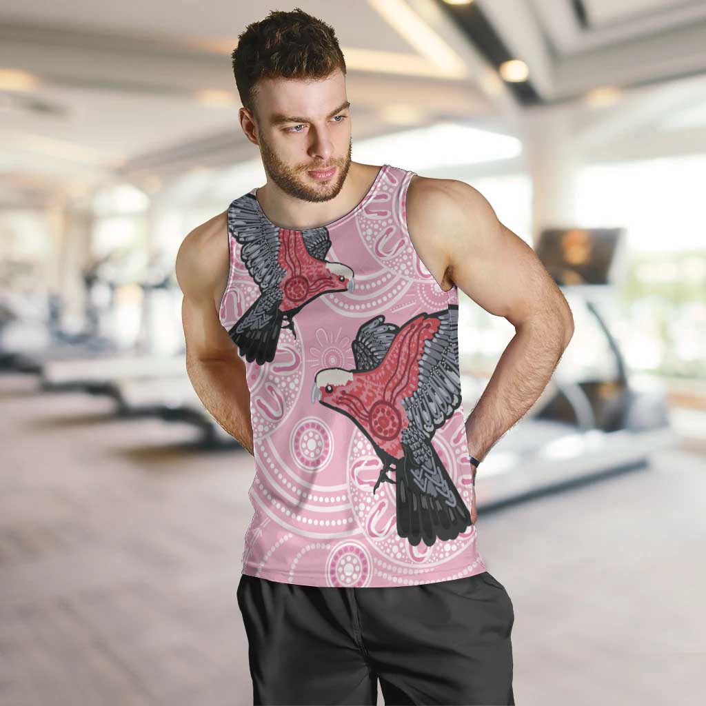 Pink Galah Aussie Aboriginal Men Tank Top Soaring High - Aussie Hoodie