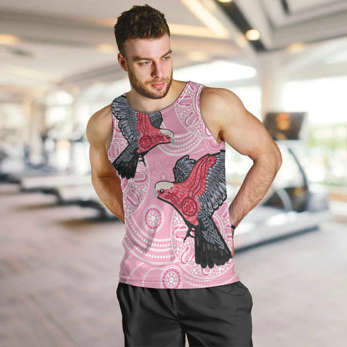 Pink Galah Aussie Aboriginal Men Tank Top Soaring High - Aussie Hoodie