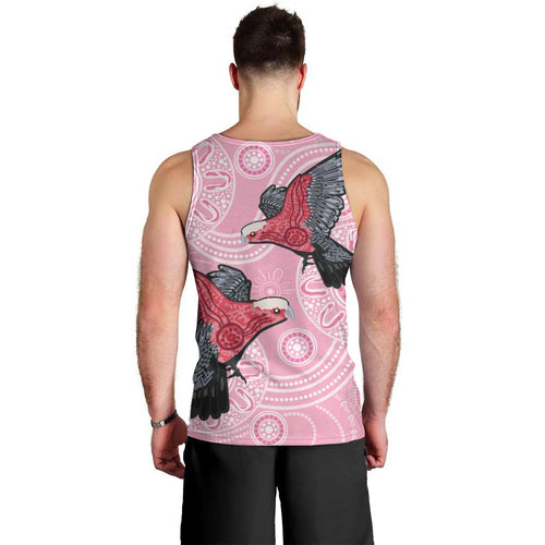 Pink Galah Aussie Aboriginal Men Tank Top Soaring High - Aussie Hoodie