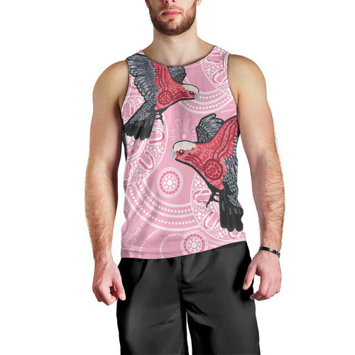 Pink Galah Aussie Aboriginal Men Tank Top Soaring High - Aussie Hoodie