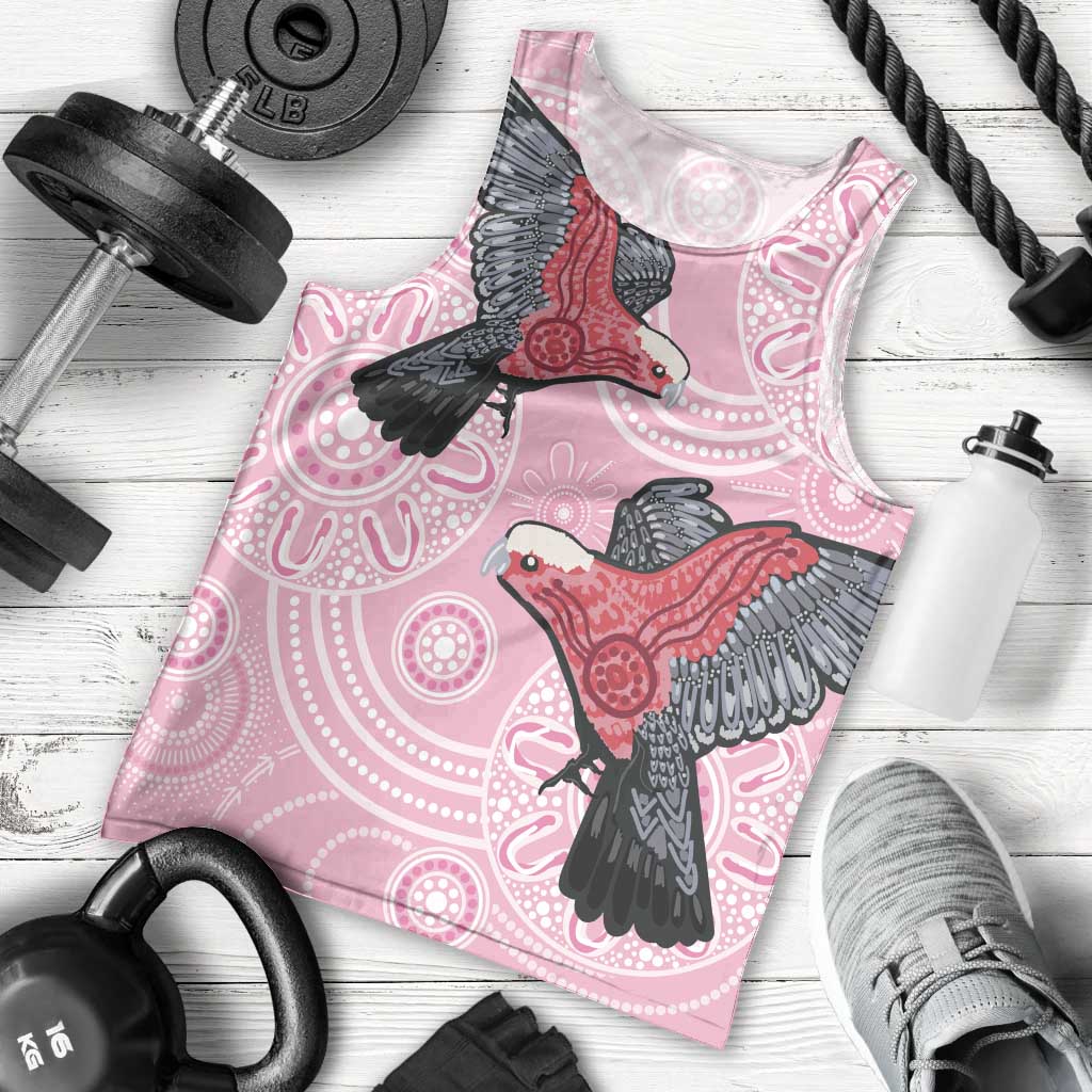 Pink Galah Aussie Aboriginal Men Tank Top Soaring High - Aussie Hoodie