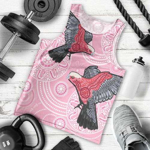 Pink Galah Aussie Aboriginal Men Tank Top Soaring High - Aussie Hoodie