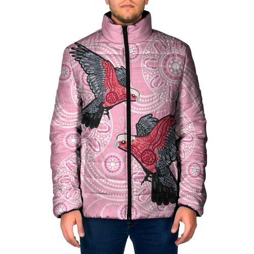 Pink Galah Aussie Aboriginal Padded Jacket Soaring High - Aussie Hoodie