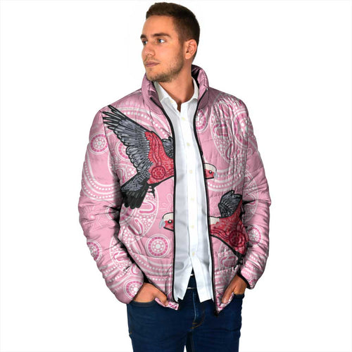 Pink Galah Aussie Aboriginal Padded Jacket Soaring High - Aussie Hoodie