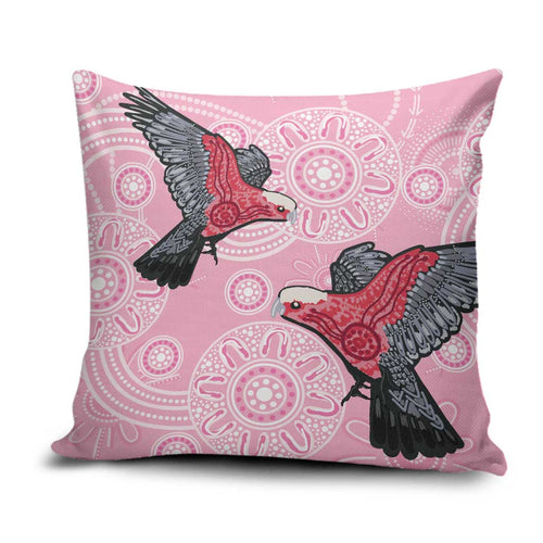 Pink Galah Aussie Aboriginal Pillow Cover Soaring High - Aussie Hoodie