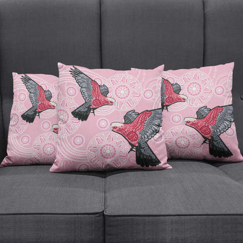 Pink Galah Aussie Aboriginal Pillow Cover Soaring High - Aussie Hoodie