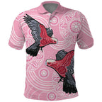 Pink Galah Aussie Aboriginal Polo Shirt Soaring High - Aussie Hoodie