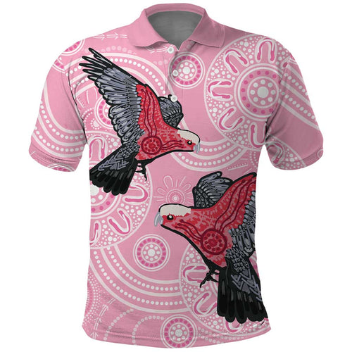 Pink Galah Aussie Aboriginal Polo Shirt Soaring High - Aussie Hoodie