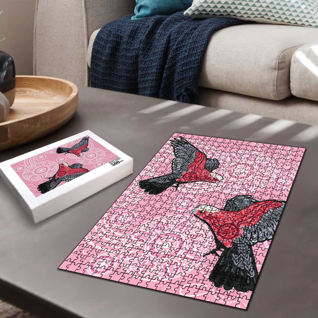 Pink Galah Aussie Aboriginal Puzzle Soaring High - Aussie Hoodie