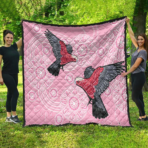 Pink Galah Aussie Aboriginal Quilt Soaring High - Aussie Hoodie