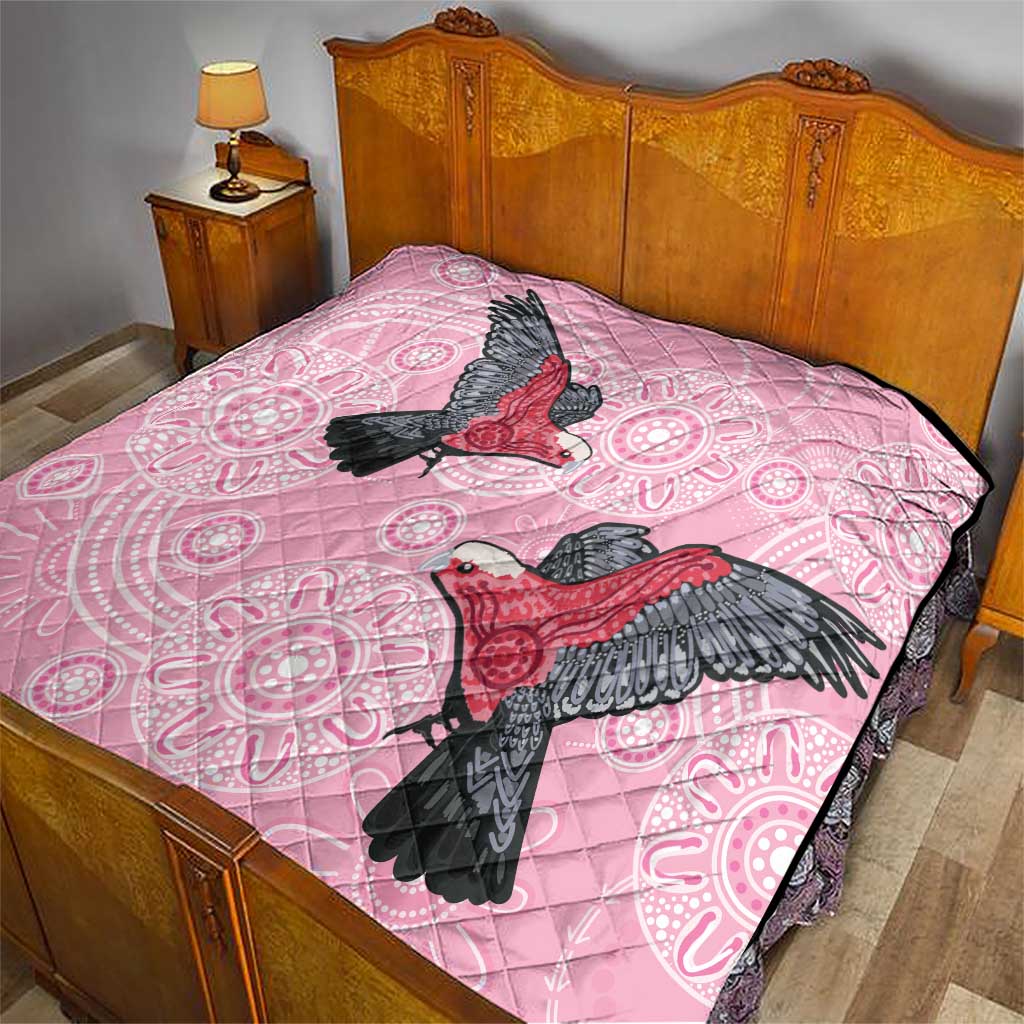 Pink Galah Aussie Aboriginal Quilt Soaring High - Aussie Hoodie