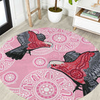 Pink Galah Aussie Aboriginal Round Carpet Soaring High - Aussie Hoodie