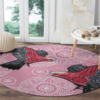 Pink Galah Aussie Aboriginal Round Carpet Soaring High - Aussie Hoodie