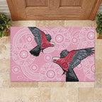 Pink Galah Aussie Aboriginal Rubber Doormat Soaring High - Aussie Hoodie