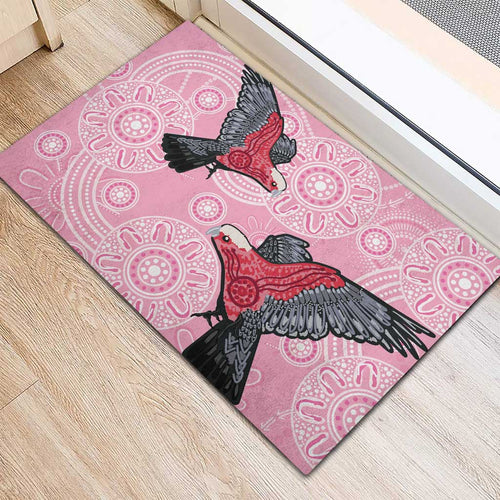 Pink Galah Aussie Aboriginal Rubber Doormat Soaring High - Aussie Hoodie