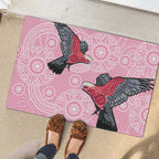 Pink Galah Aussie Aboriginal Rubber Doormat Soaring High - Aussie Hoodie