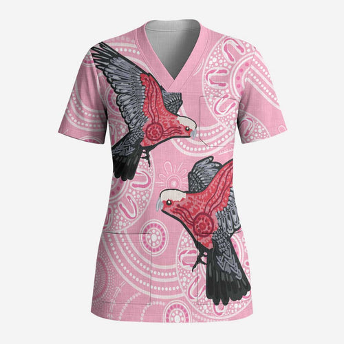 Pink Galah Aussie Aboriginal Scrub Top Soaring High - Aussie Hoodie
