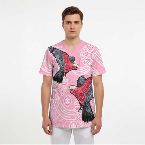 Pink Galah Aussie Aboriginal Scrub Top Soaring High - Aussie Hoodie