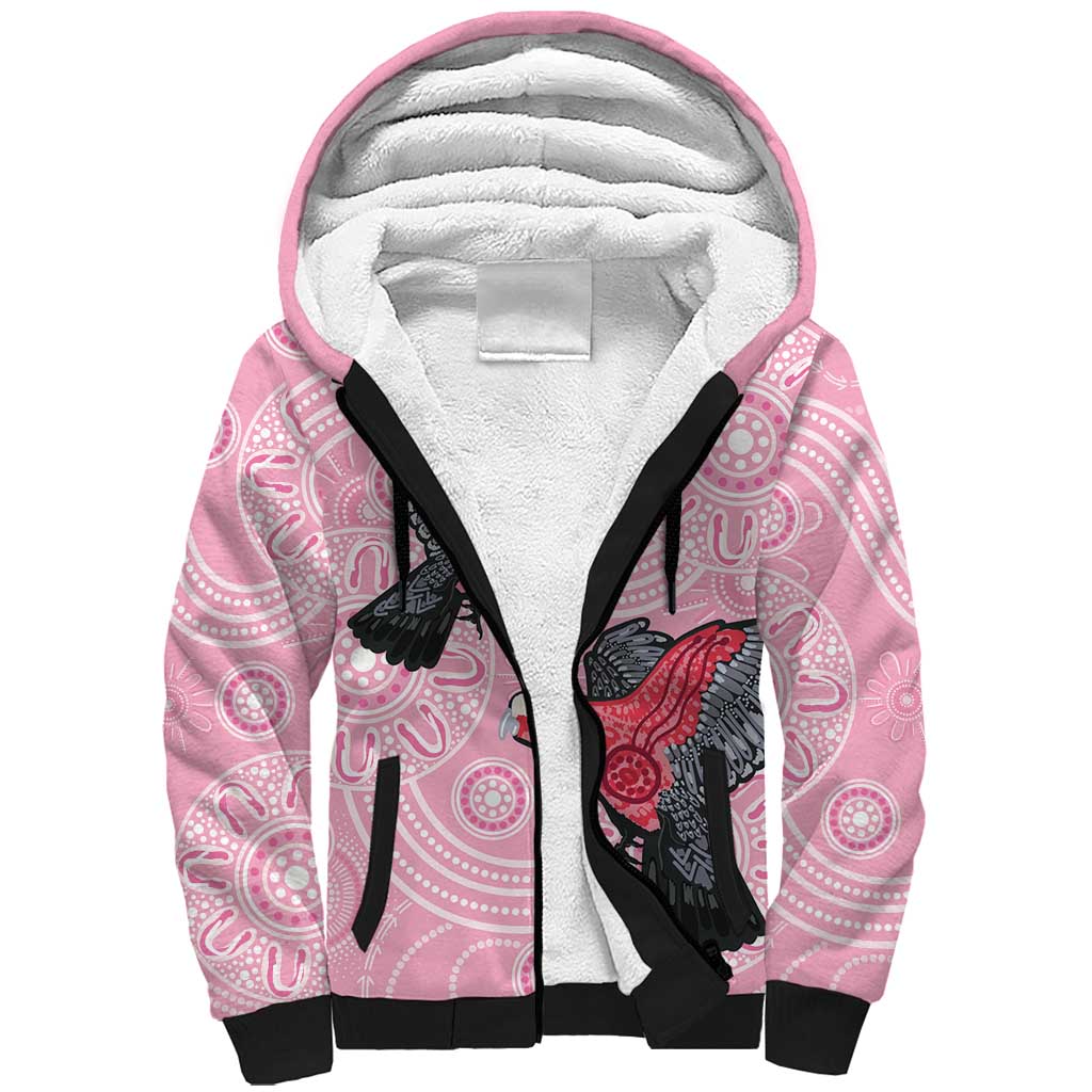 Pink Galah Aussie Aboriginal Sherpa Hoodie Soaring High - Aussie Hoodie