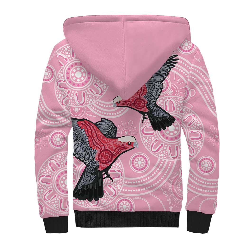 Pink Galah Aussie Aboriginal Sherpa Hoodie Soaring High - Aussie Hoodie