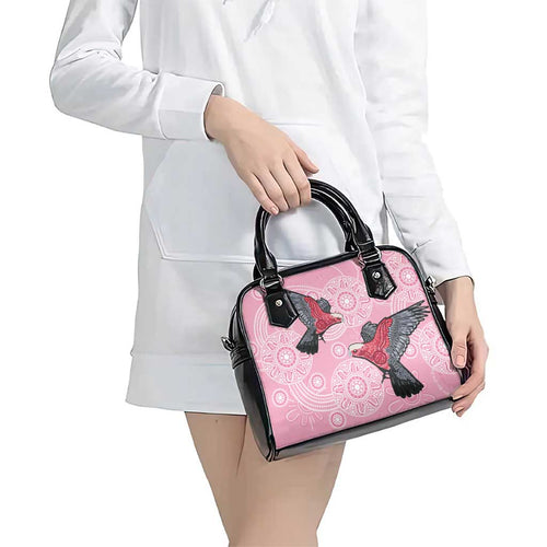 Pink Galah Aussie Aboriginal Shoulder Handbag Soaring High - Aussie Hoodie