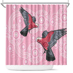 Pink Galah Aussie Aboriginal Shower Curtain Soaring High - Aussie Hoodie