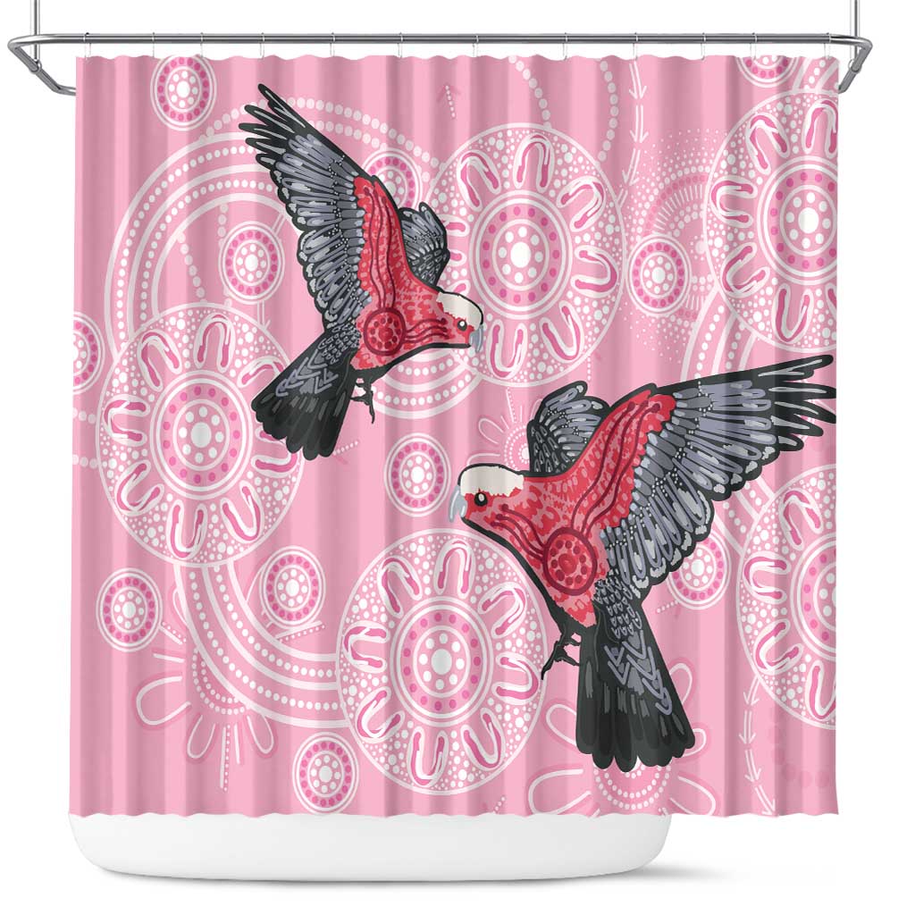 Pink Galah Aussie Aboriginal Shower Curtain Soaring High - Aussie Hoodie