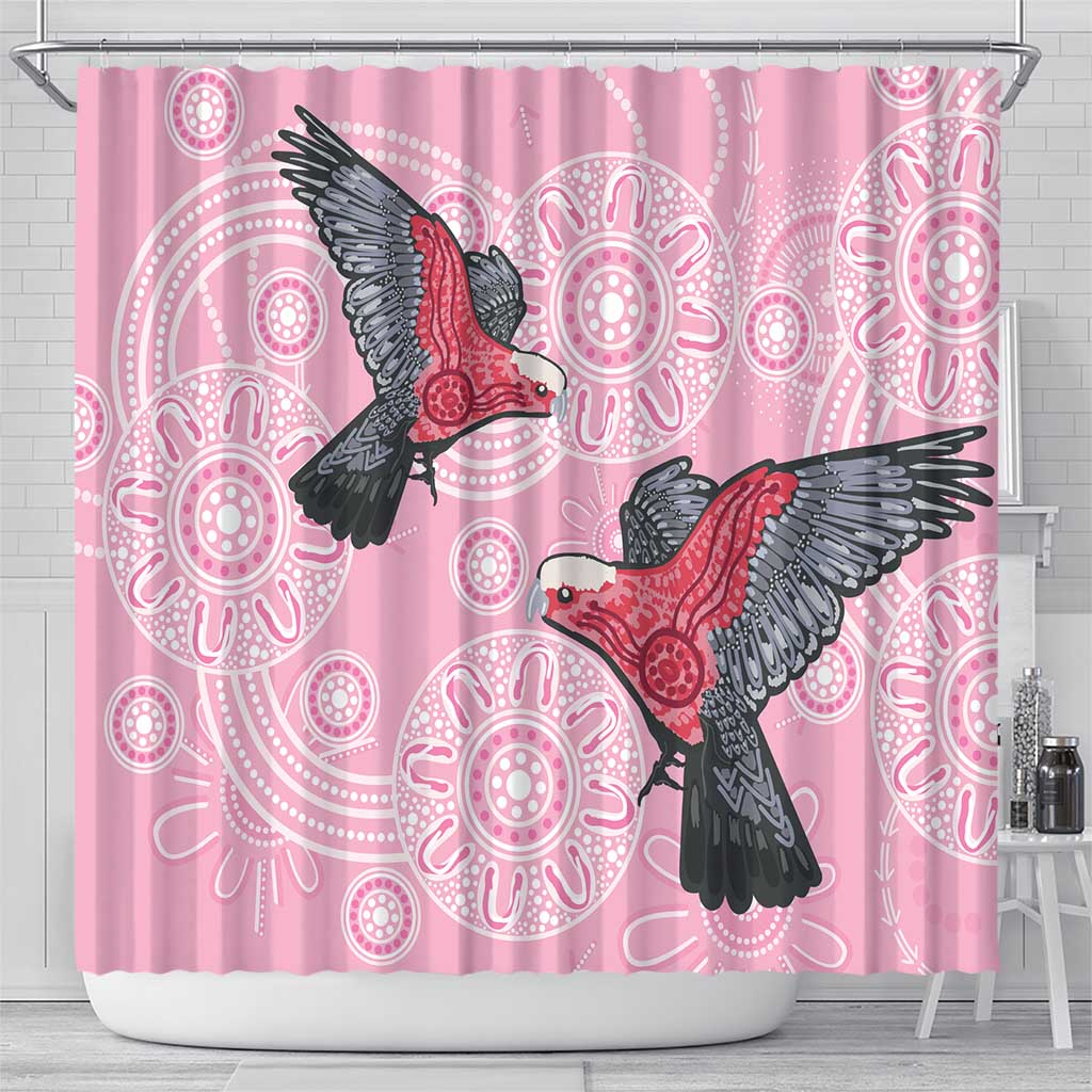 Pink Galah Aussie Aboriginal Shower Curtain Soaring High - Aussie Hoodie