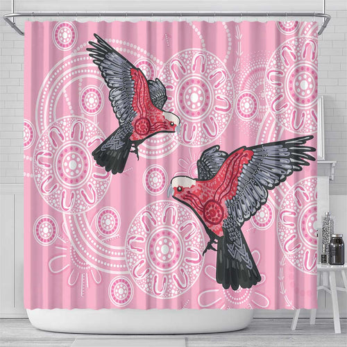 Pink Galah Aussie Aboriginal Shower Curtain Soaring High - Aussie Hoodie