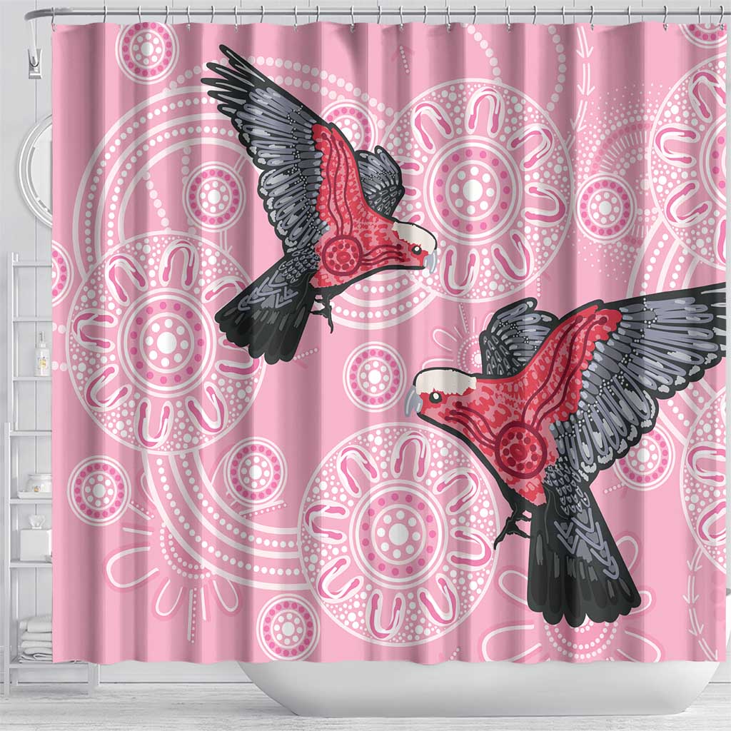 Pink Galah Aussie Aboriginal Shower Curtain Soaring High - Aussie Hoodie