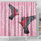 Pink Galah Aussie Aboriginal Shower Curtain Soaring High - Aussie Hoodie