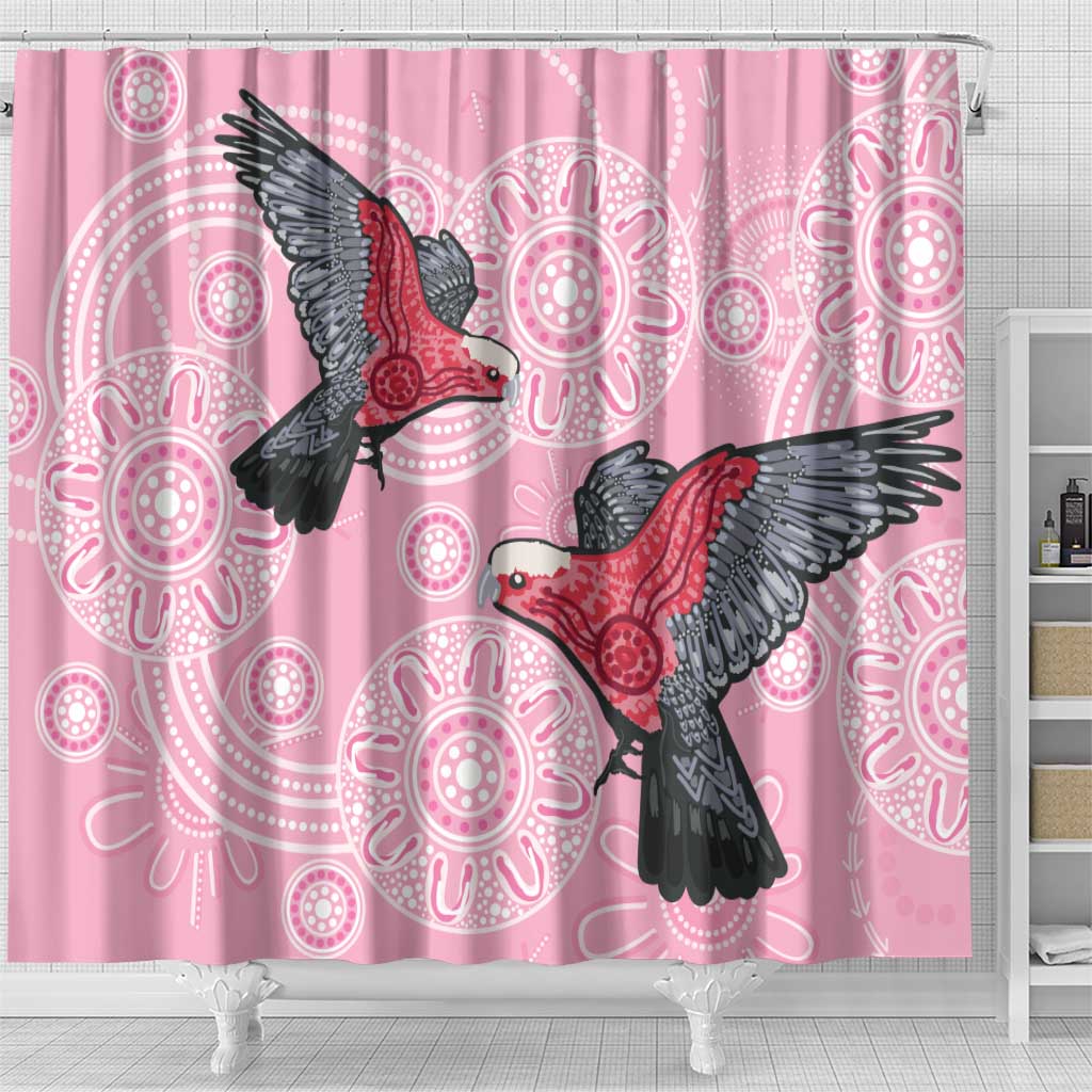 Pink Galah Aussie Aboriginal Shower Curtain Soaring High - Aussie Hoodie