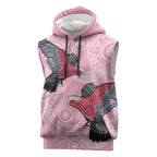 Pink Galah Aussie Aboriginal Sleeveless Hoodie Soaring High - Aussie Hoodie