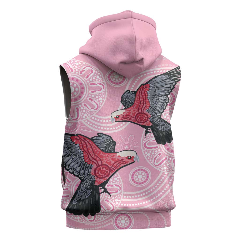 Pink Galah Aussie Aboriginal Sleeveless Hoodie Soaring High - Aussie Hoodie