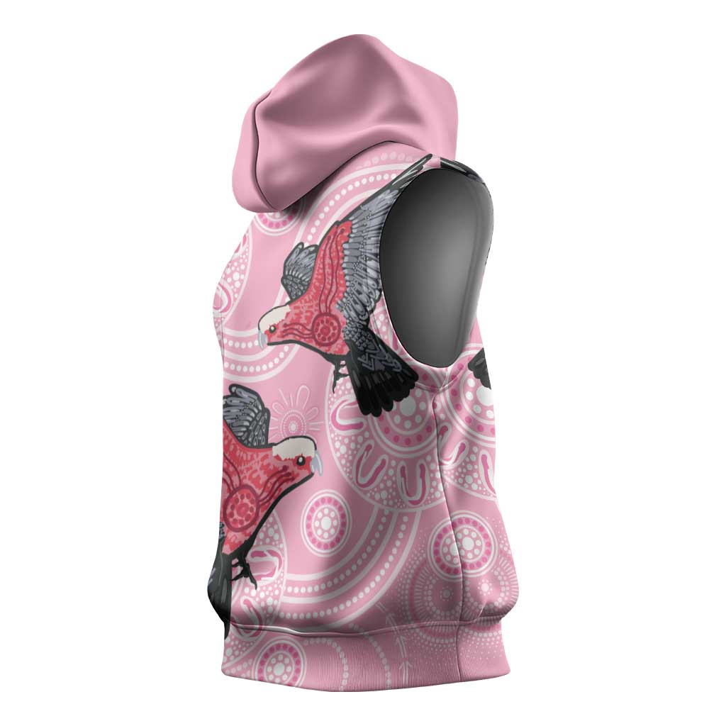 Pink Galah Aussie Aboriginal Sleeveless Hoodie Soaring High - Aussie Hoodie