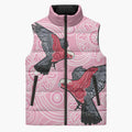 Pink Galah Aussie Aboriginal Sleeveless Puffer Jacket Soaring High - Aussie Hoodie