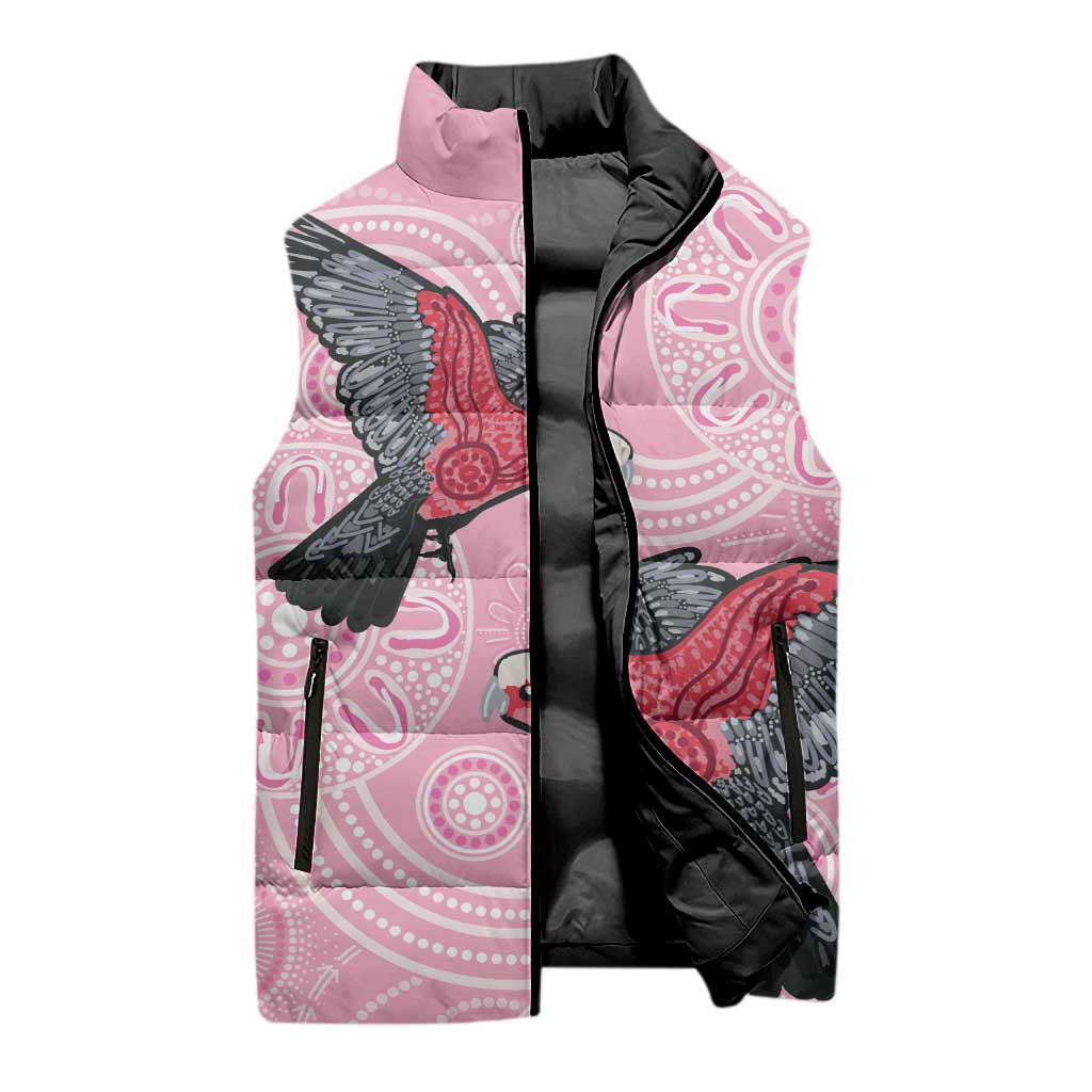 Pink Galah Aussie Aboriginal Sleeveless Puffer Jacket Soaring High - Aussie Hoodie