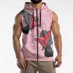 Pink Galah Aussie Aboriginal Sleeveless Zip Hoodie Soaring High LT7