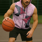Pink Galah Aussie Aboriginal Sleeveless Zip Hoodie Soaring High LT7