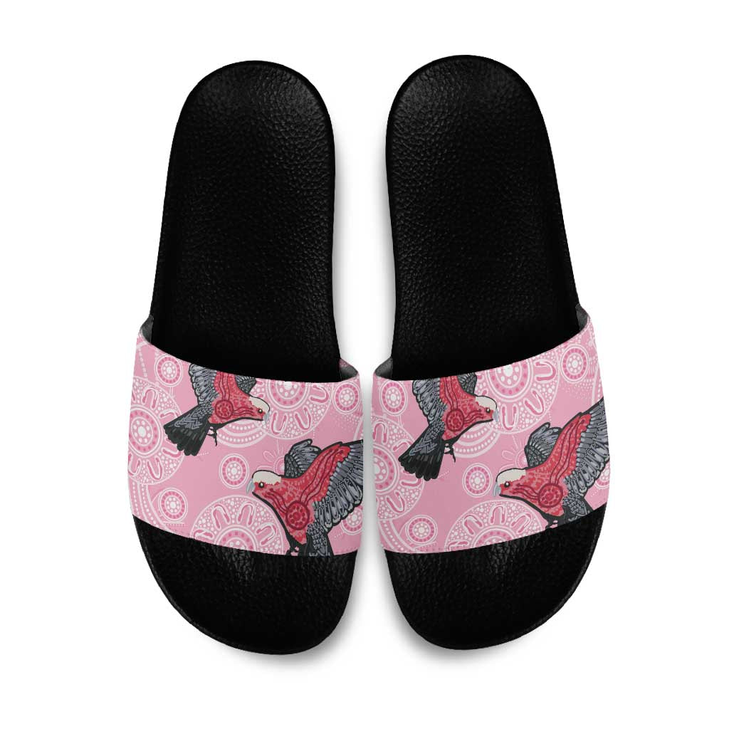 Pink Galah Aussie Aboriginal Slide Sandals Soaring High - Aussie Hoodie
