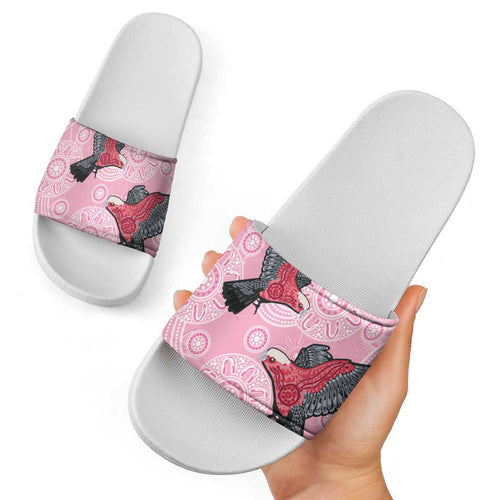 Pink Galah Aussie Aboriginal Slide Sandals Soaring High - Aussie Hoodie