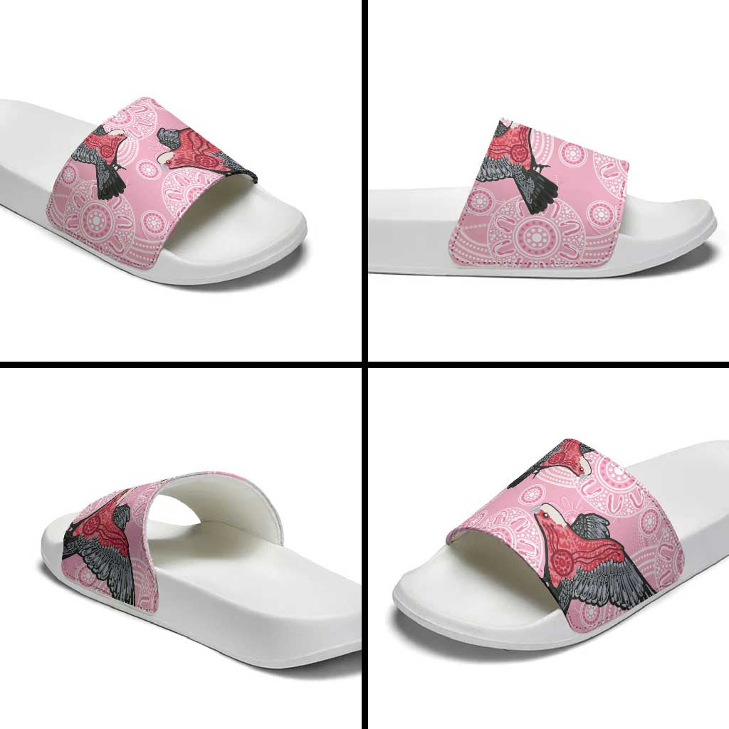 Pink Galah Aussie Aboriginal Slide Sandals Soaring High - Aussie Hoodie