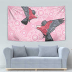 Pink Galah Aussie Aboriginal Tapestry Soaring High - Aussie Hoodie