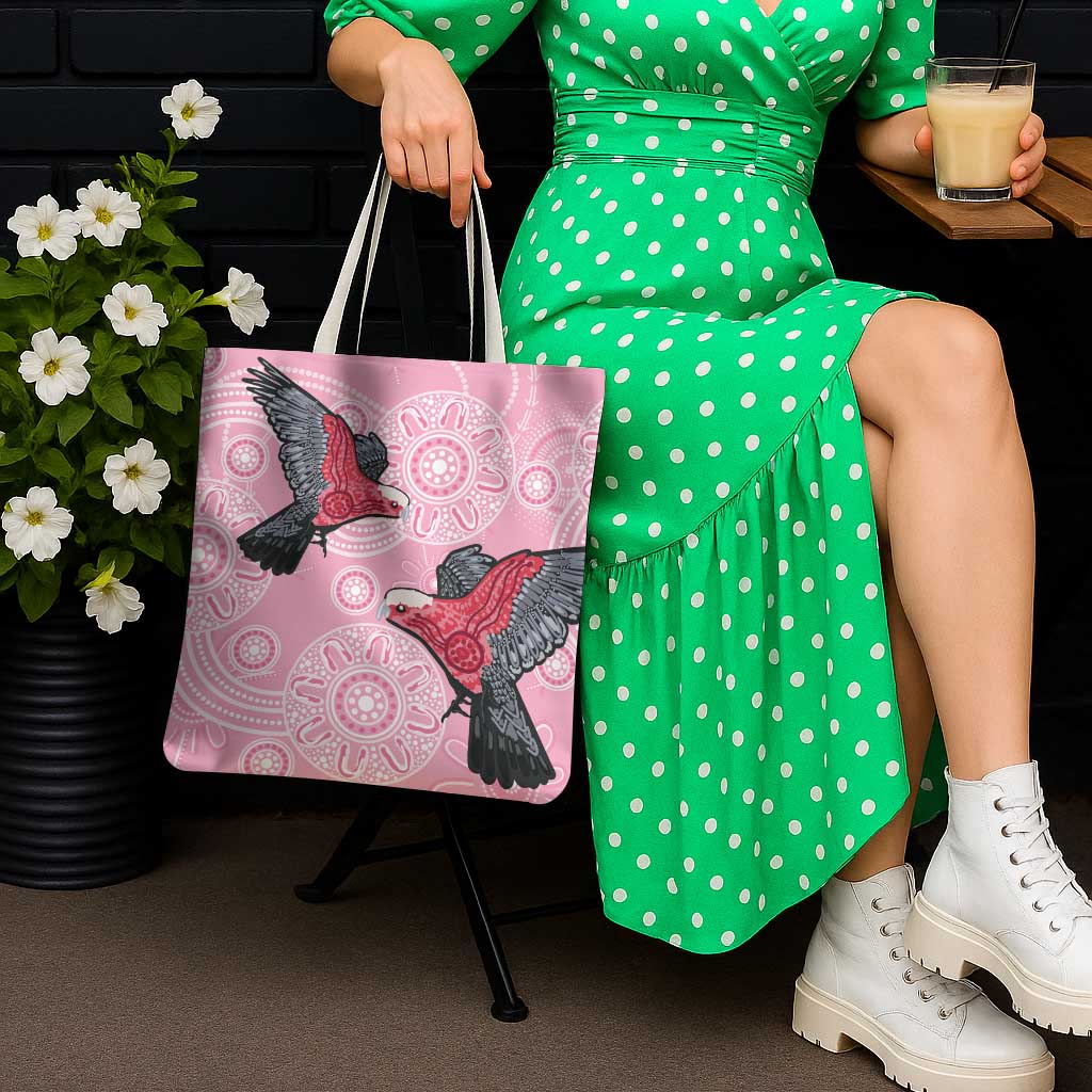 Pink Galah Aussie Aboriginal Tote Bag Soaring High - Aussie Hoodie