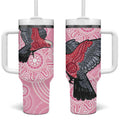 Pink Galah Aussie Aboriginal Tumbler With Handle Soaring High - Aussie Hoodie