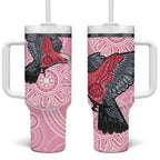 Pink Galah Aussie Aboriginal Tumbler With Handle Soaring High - Aussie Hoodie